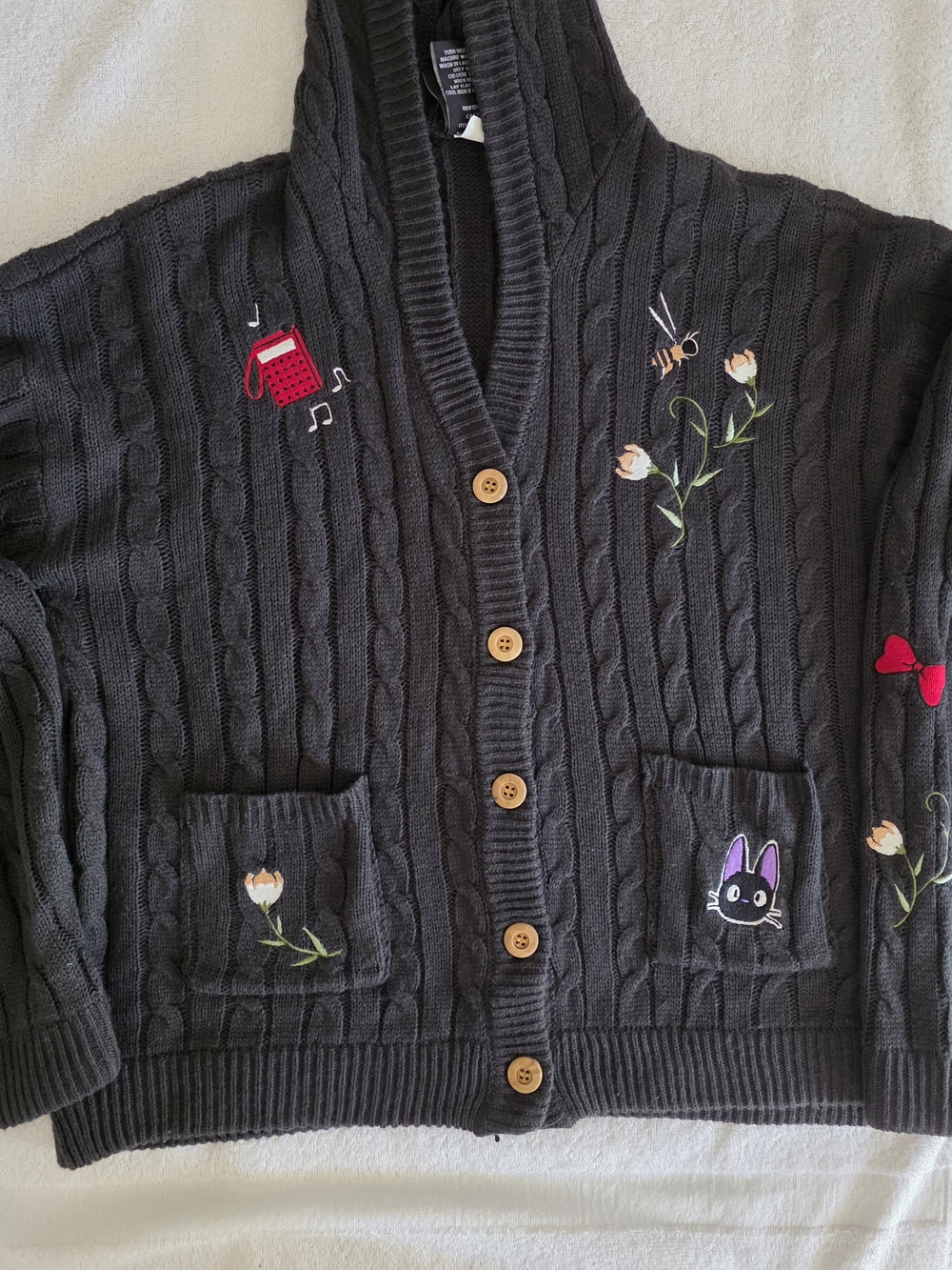Her Universe Studio Ghibli Kiki's Delivery Service Jiji Hooded Cardigan Sweater